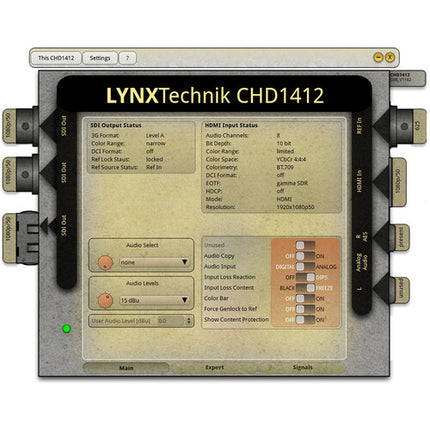 Lynx Technik AG yellobrik CHD 1412 Convertidor HDMI a 12G-SDI UHD 4K60 con Sincronizador y Audio