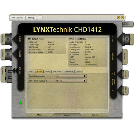 Lynx Technik AG yellobrik CHD 1412 Convertidor HDMI a 12G-SDI UHD 4K60 con Sincronizador y Audio
