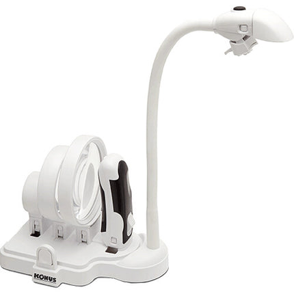 Konus Flexo-M lupa con lentes 2x 5x 16x base flexible luces LED USB