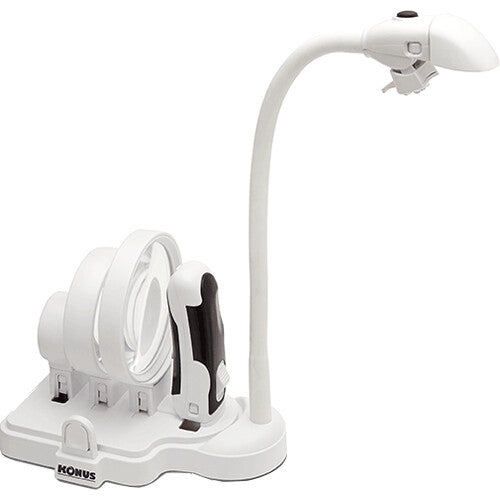 Konus Flexo-M lupa con lentes 2x 5x 16x base flexible luces LED USB