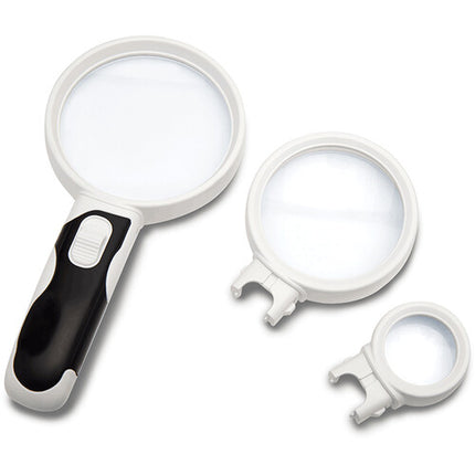 Konus Flexo-M lupa con lentes 2x 5x 16x base flexible luces LED USB