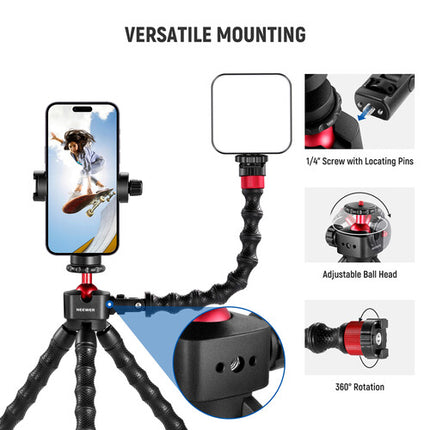 Neewer T91 Trípode Flexible con Dos Brazos Mágicos 11.4 Pulgadas 4.4 Libras