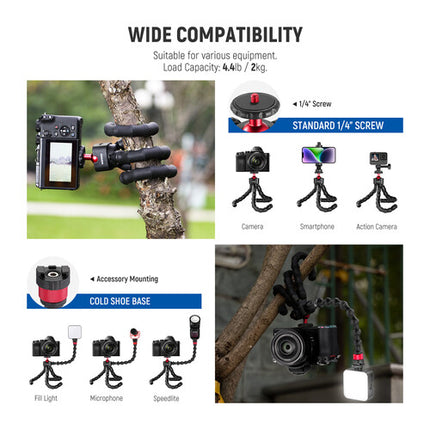 Neewer T91 Trípode Flexible con Dos Brazos Mágicos 11.4 Pulgadas 4.4 Libras
