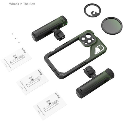 SmallRig x Brandon Li Kit Jaula para Video Móvil iPhone 15 Pro Max con Filtros ND 5 Paradas y Asas Dual
