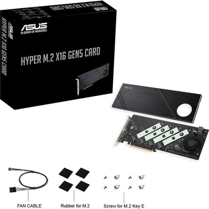 ASUS Hyper M.2 x16 Gen5 Tarjeta PCIe 5.0 4 Ranuras M.2 512 Gb/s
