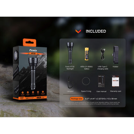 Fenix Flashlight HT32 Linterna de Caza Recargable 2500 Lumens IP68