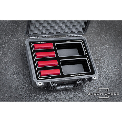 Jason Cases Estuche Sólido para Mini Convertidores Decimator Diseño Pelican 1450 con Espuma Cortada y Capacidad para 4 Unidades