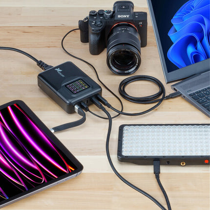 Xcellon PDG-5200L Cargador USB 5 Puertos 200W GaN con Pantalla LED