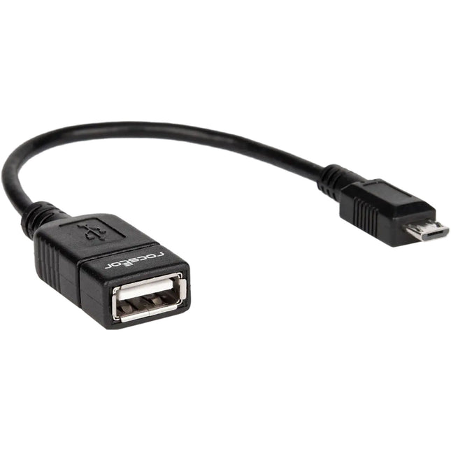 Rocstor Adaptador Micro-USB Macho a USB-A Hembra 6 Pulgadas Negro
