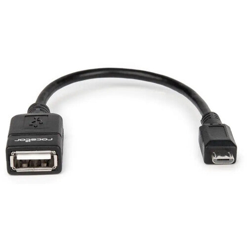 Rocstor Adaptador Micro-USB Macho a USB-A Hembra 6 Pulgadas Negro