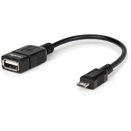 Rocstor Adaptador Micro-USB Macho a USB-A Hembra 6 Pulgadas Negro