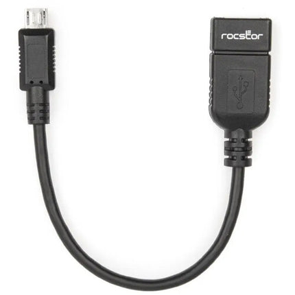 Rocstor Adaptador Micro-USB Macho a USB-A Hembra 6 Pulgadas Negro