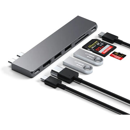 Satechi Pro Hub Slim Space Gray Hub USB-C USB4 HDMI 4K 60Hz 100W carga pasante