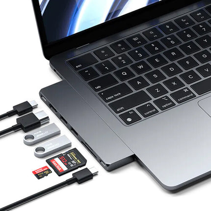 Satechi Pro Hub Slim Space Gray Hub USB-C USB4 HDMI 4K 60Hz 100W carga pasante