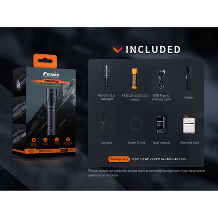 Fenix Linterna Recargable PD40R V3 3000 Lúmenes LED USB-C 21700