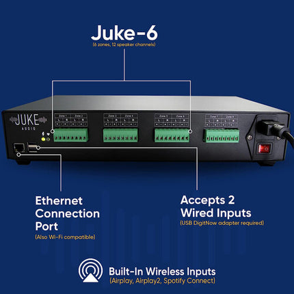 JUKE AUDIO Juke-6 Amplificador Multiroom 12 Canales 40W WiFi Airplay