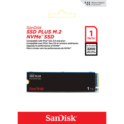 SanDisk 2TB SSD Plus M.2 NVMe PCIe 3.0 3200MB/s Interno
