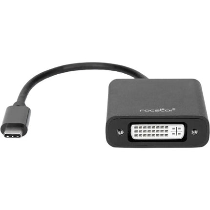 Rocstor Premium Adaptador USB Tipo-C a DVI-I Negro 6 Pulgadas 1920x1200