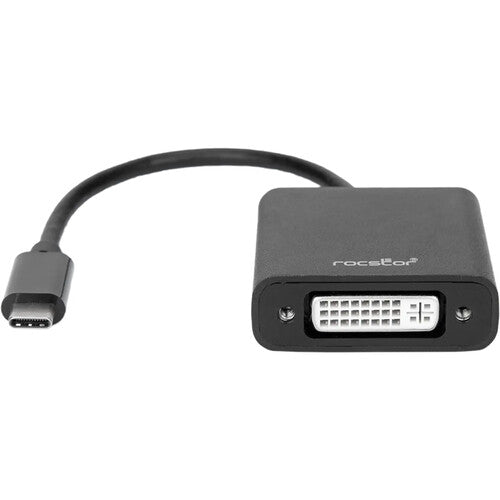 Rocstor Premium Adaptador USB Tipo-C a DVI-I Negro 6 Pulgadas 1920x1200