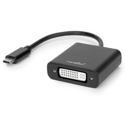 Rocstor Premium Adaptador USB Tipo-C a DVI-I Negro 6 Pulgadas 1920x1200