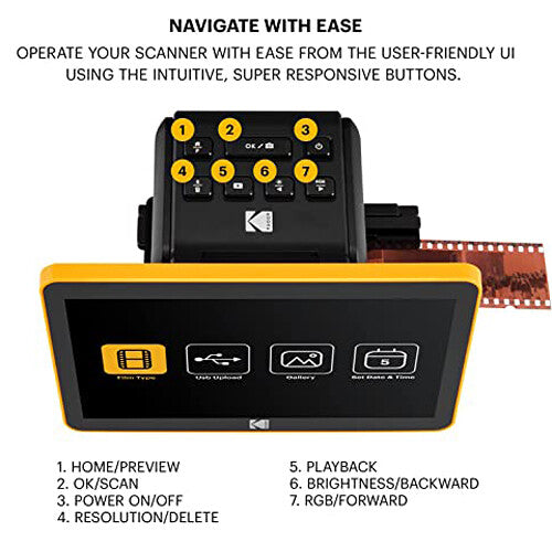 Kodak SLIDE N SCAN Max Escáner Digital de Diapositivas 22MP Adaptadores 110 126 135