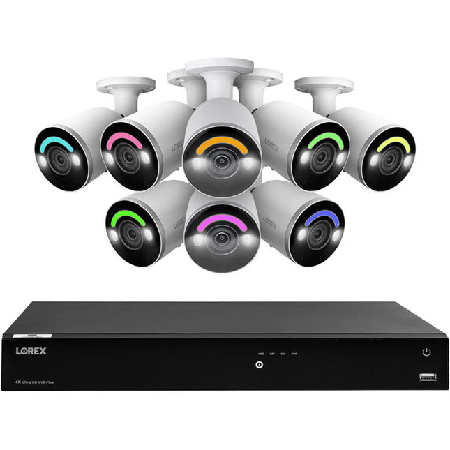 Lorex Fusion Series N864A64B-8AB8 NVR 16 Canales 4K UHD 4TB HDD 8 Cámaras Bullet