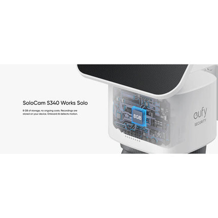 eufy Security S340 Cámara Dual Exterior con Panel Solar 360° y 8GB