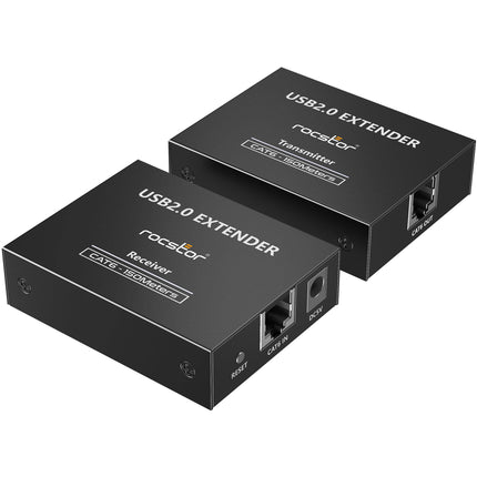 Rocstor TrueReach Kit Extensor USB 2.0 4 Puertos hasta 150 m con Adaptador 5 VDC