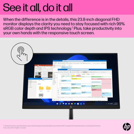 HP E24t G5 Monitor Multi-Táctil 23.8" Full HD 75 Hz IPS Panel