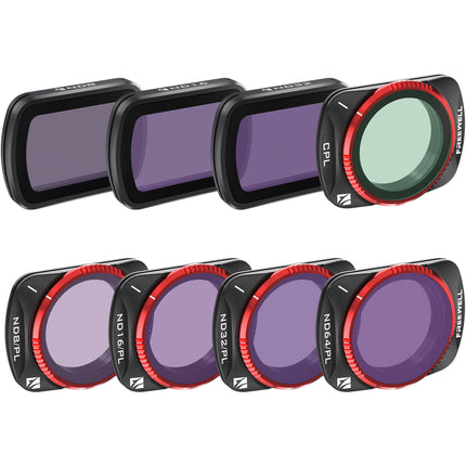 Freewell Kit de Filtros para DJI Osmo Pocket 3 ND8 ND64 PL 8 Piezas