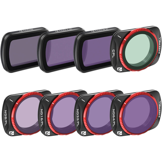 Freewell Kit de Filtros para DJI Osmo Pocket 3 ND8 ND64 PL 8 Piezas