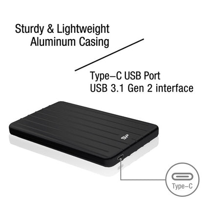 Silicon Power 4TB Bolt B75 Pro SSD Externa USB-C 3.2 Gen 2 520 MB/s lectura