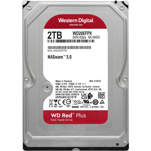 WD 2TB Red Plus Disco Duro Interno NAS 3.5" 5400 rpm SATA III 64MB Cache