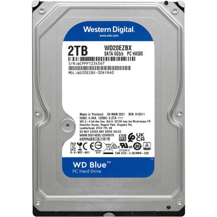 WD 2TB Blue HDD Interno 3.5 SATA III 7200 rpm 256MB Cache