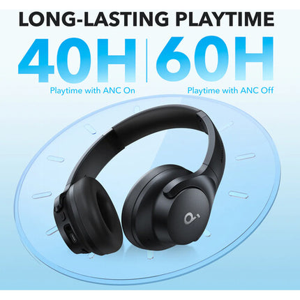 Soundcore by Anker Q20i Auriculares Inalámbricos Over-Ear Cancelación Activa 40 Horas Batería