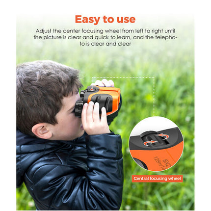 Apexel Prismáticos Infantiles 8x21 Orange con 386' Campo Visión y Bolsa