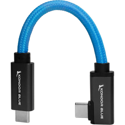 Kondor Blue Cable USB-C 3.2 Gen 2 Recto a Ángulo 5" 10 Gb/s 100W