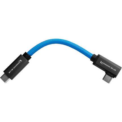 Kondor Blue Cable USB-C 3.2 Gen 2 Recto a Ángulo 5" 10 Gb/s 100W