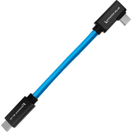 Kondor Blue Cable USB-C 3.2 Gen 2 Recto a Ángulo 5" 10 Gb/s 100W