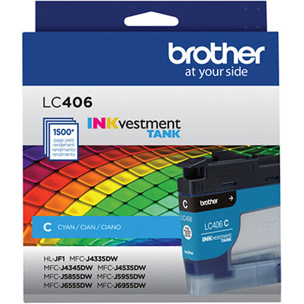 Brother LC406CS Cartucho de Tinta Cian Estándar para Impresoras INKvestment Tank
