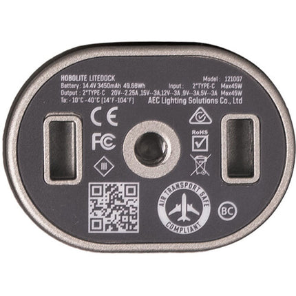 Hobolite LiteDock Estación de Carga con Batería 3450mAh y 2 Puertos USB-C Marrón