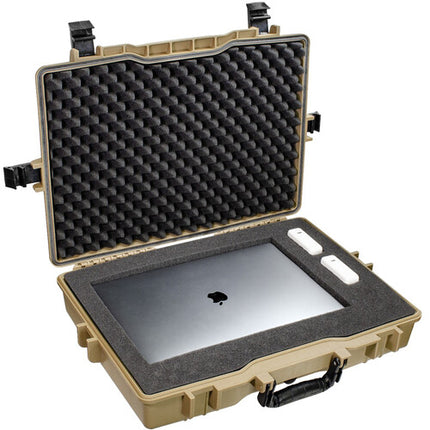 Eylar Maletín Impermeable para Portátil Grande Tan IP67 con 3 Capas de Espuma