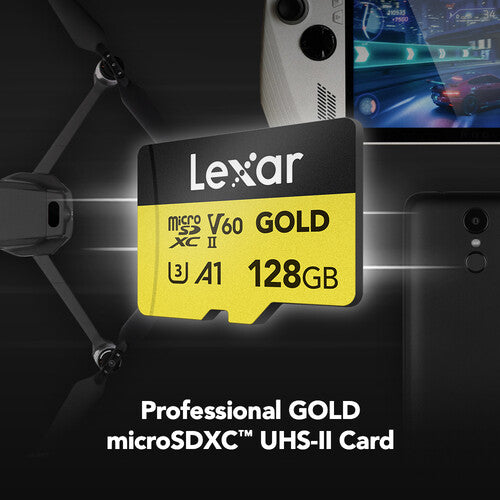 Lexar 128GB Professional GOLD microSDXC UHS-II 280MB/s tarjetas de memoria