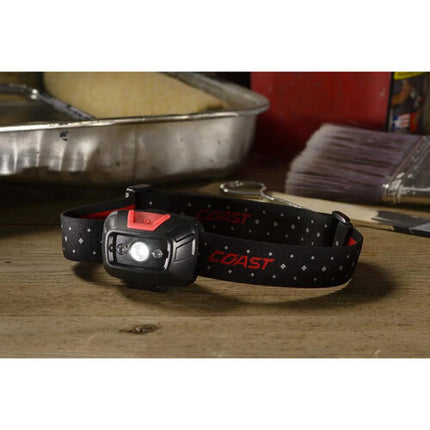 COAST FL19 Linterna Frontal LED Doble Color 365 Lúmenes IP54 Resistente al Agua