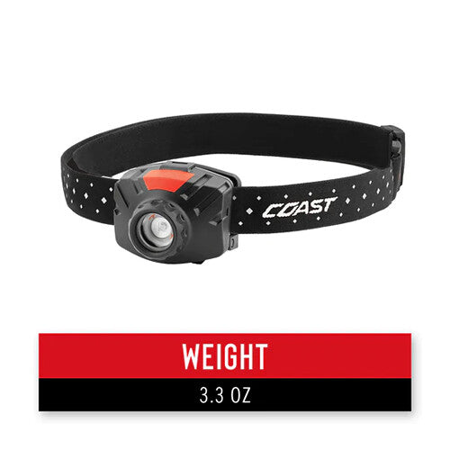 COAST FL60R Linterna Frontal Recargable LED 450 Lúmenes IPX4 Negra