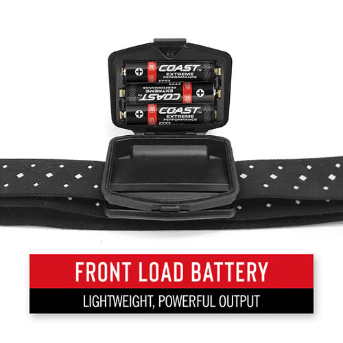 COAST FL88 Linterna Frontal LED Foco Ajustable 650 Lúmenes Baterías AAA