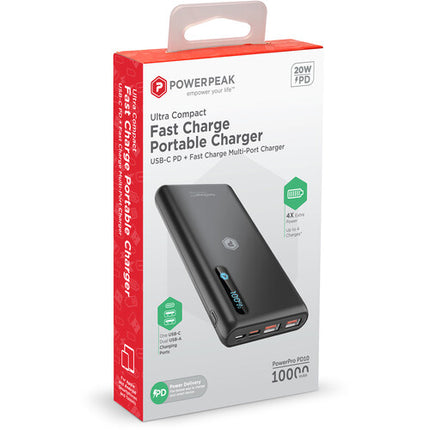 PowerPeak Power Bank Dual USB-C y USB-A 10000mAh 22.5W