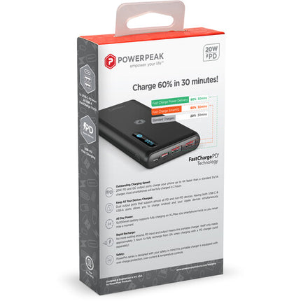 PowerPeak Power Bank Dual USB-C y USB-A 10000mAh 22.5W