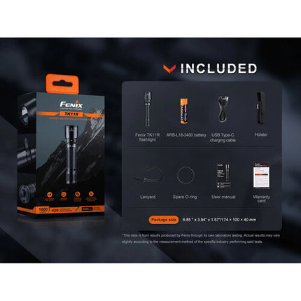 Fenix TK11R Linterna táctica recargable 1600 lúmenes resistente agua y golpes