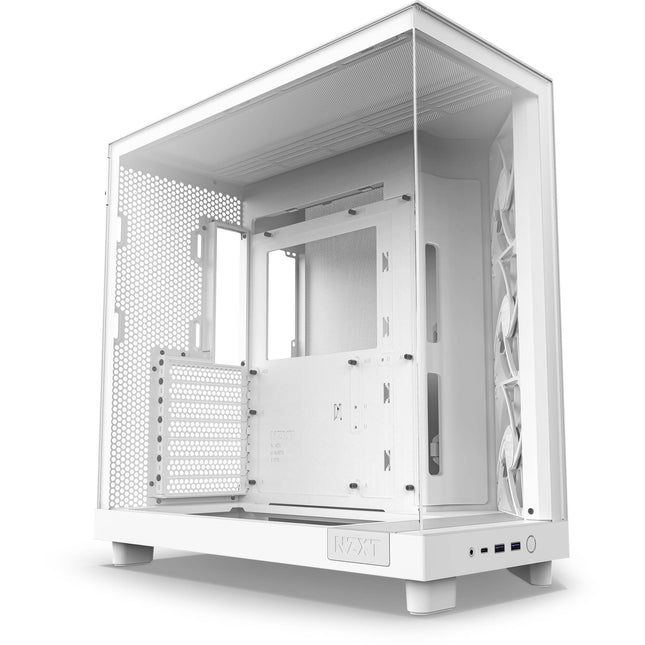 NZXT H6 Flow Blanco Torre Media con Panel de Vidrio Templado y 3 Ventiladores 120mm